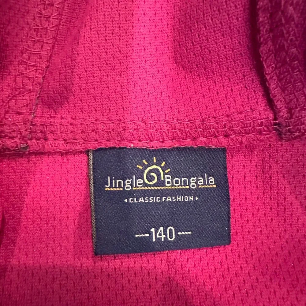 JINGLE BONGALA GIRLS HOODED RAIN JACKET 140 US SIZE 10 NAVY BLUE STARS